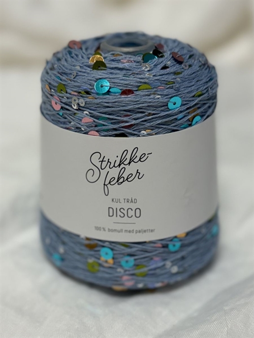 Disco - 200 g Fv. 1157 Lys blå med flerfarvede pailletter